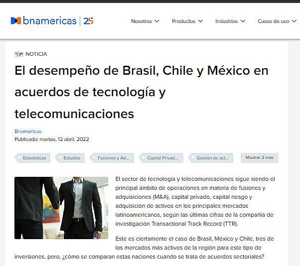 El desempeo de Brasil, Chile y Mxico en acuerdos de tecnologa y telecomunicaciones